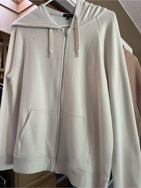 Quince Cream Full-Zip Hoodie Jacket